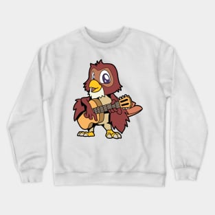 Cartoon owl playing guitar Crewneck Sweatshirt